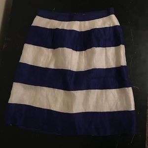 LOFT BLUE AND BLAK STRIPED SKIRT